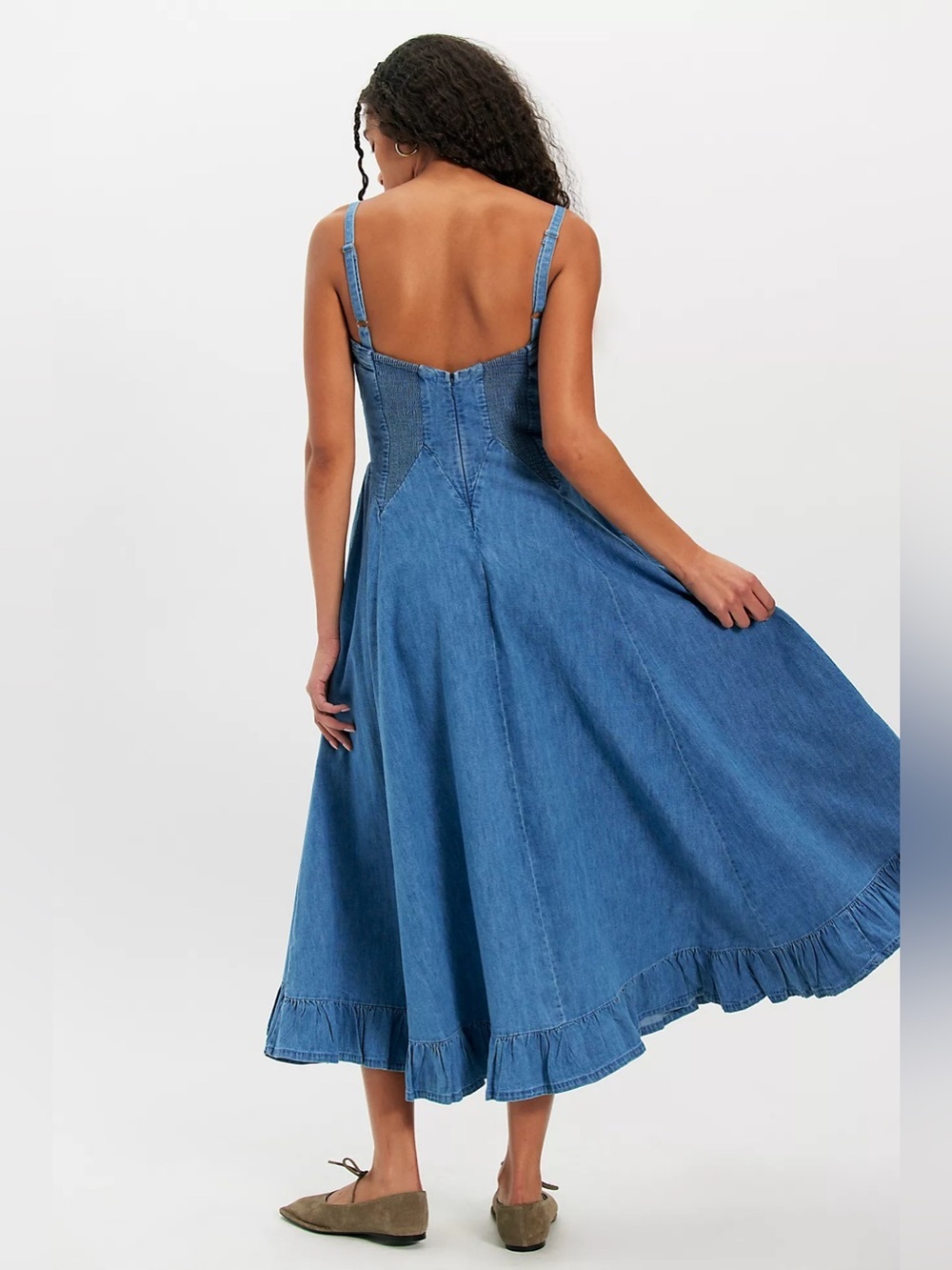 Free People Another Season Denim Midi Dress B1173 - Picture 3 of 6